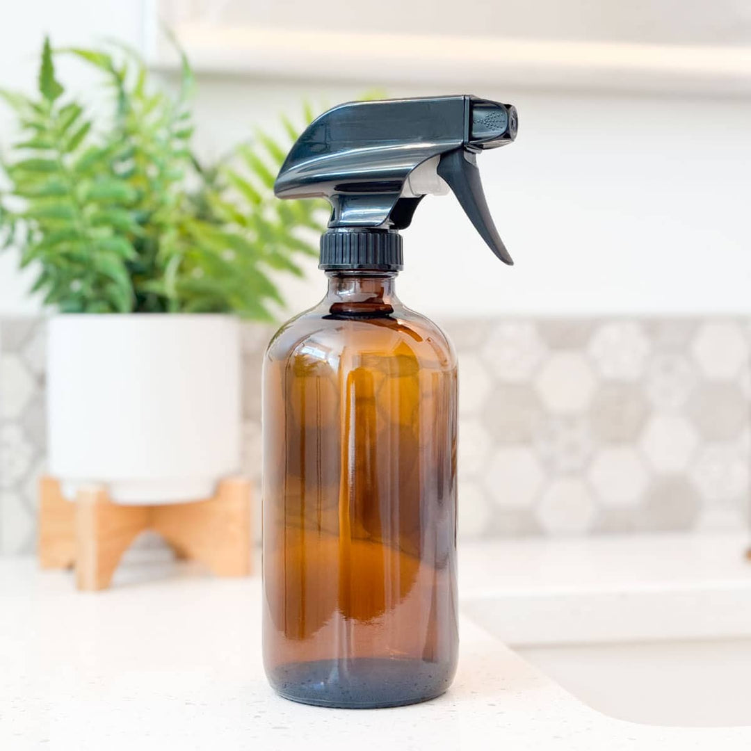 16oz Amber Glass Sprayer Bottle image 0