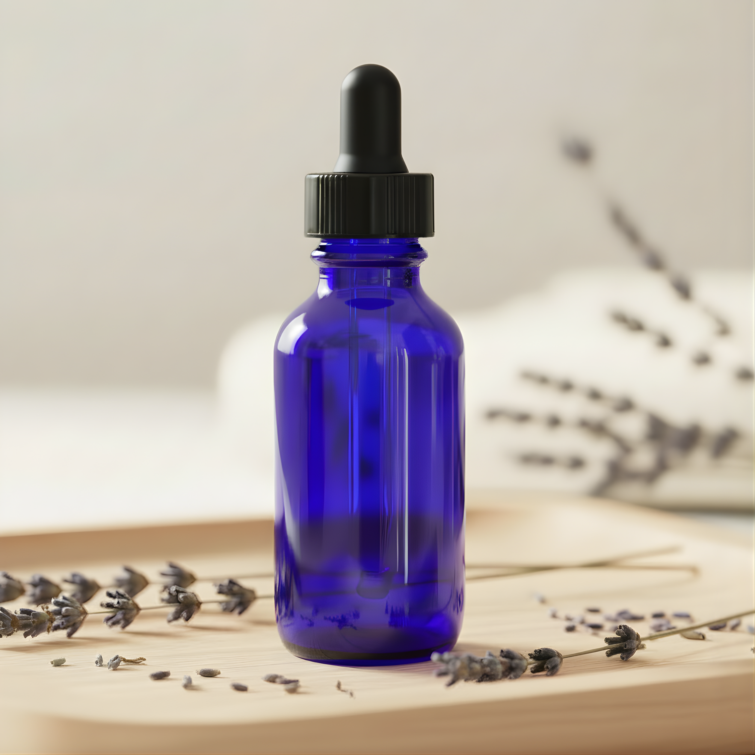 1oz Cobalt Blue Glass Dropper Bottle