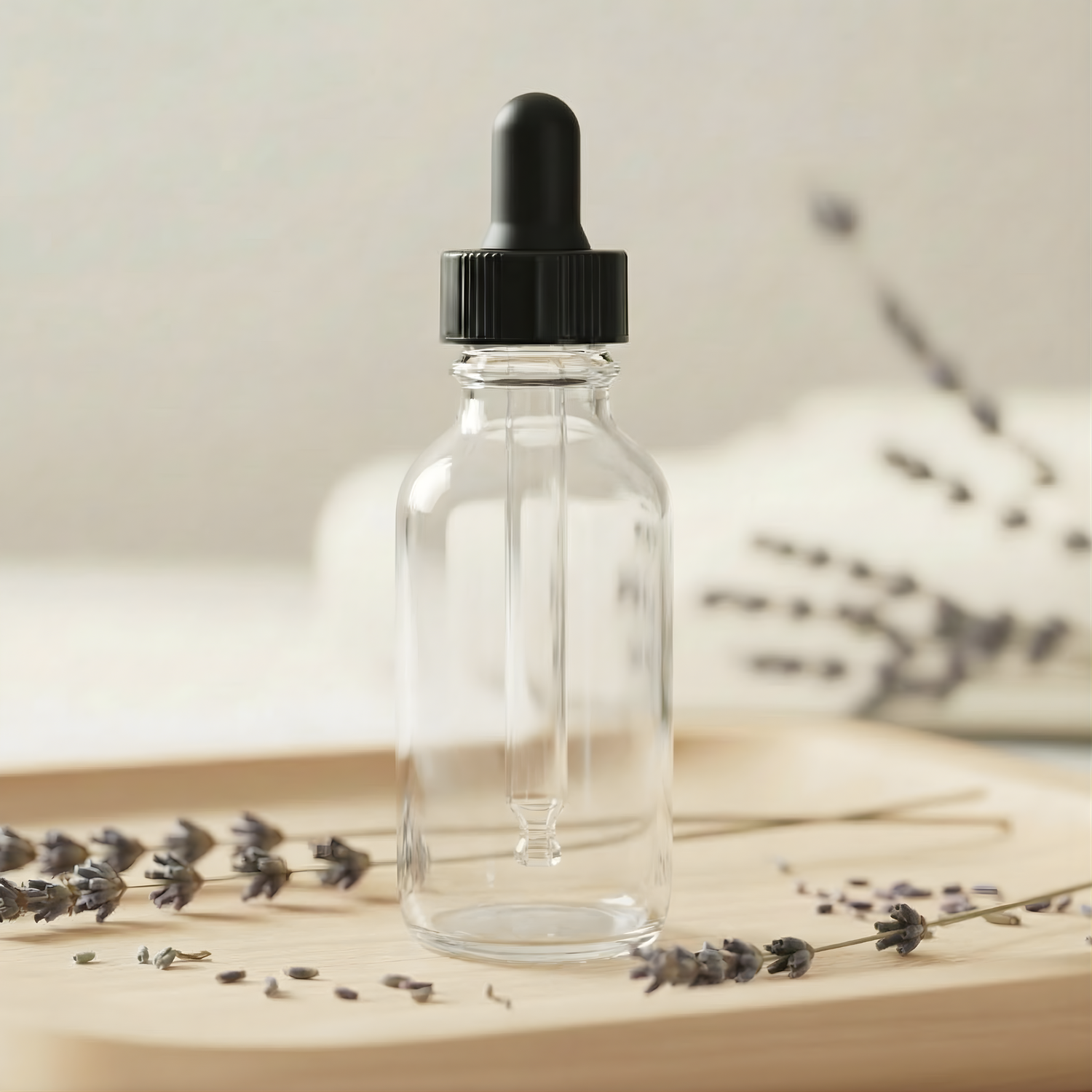 1oz Clear Glass Dropper Bottle