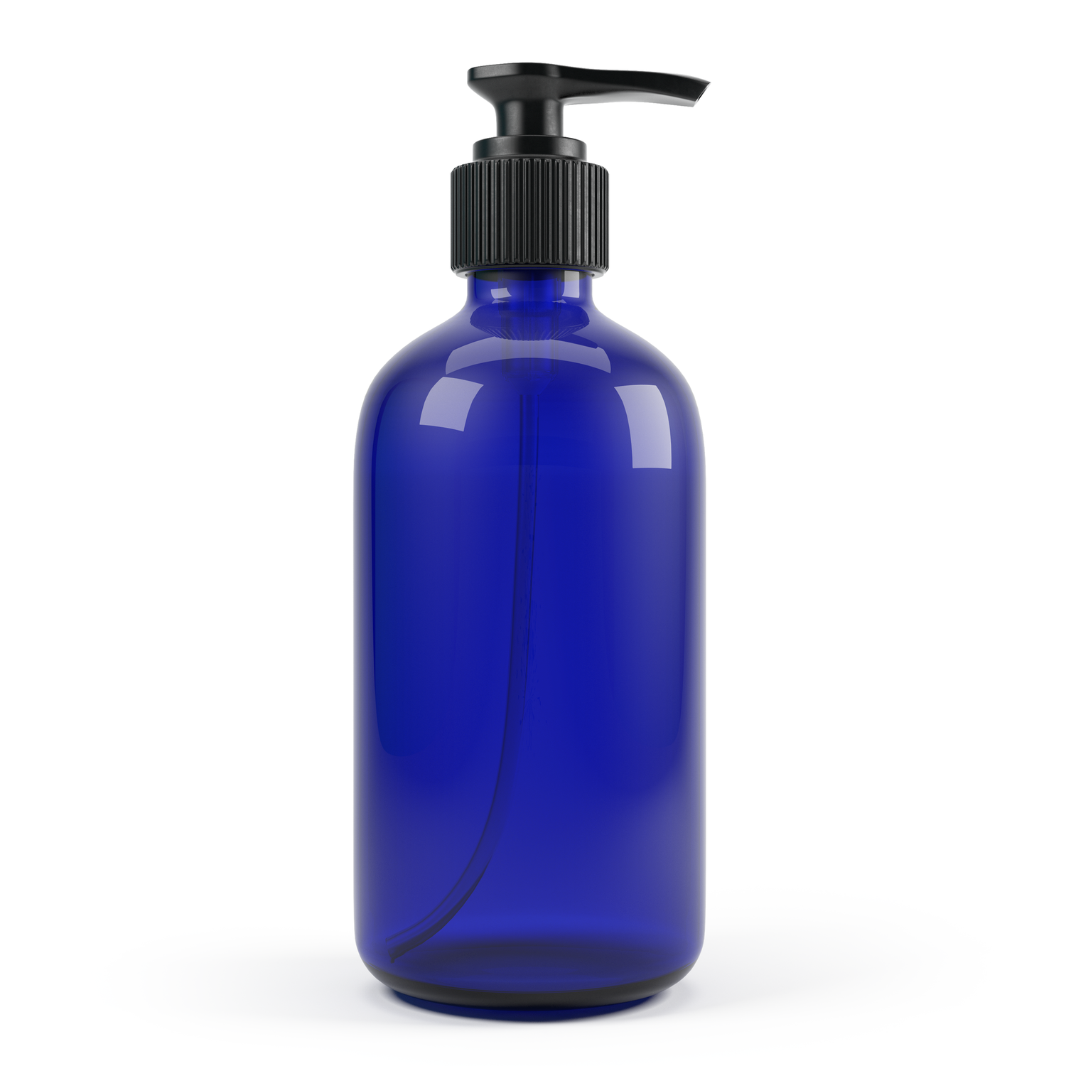 16oz Cobalt Glass Lotion Bottle image 1