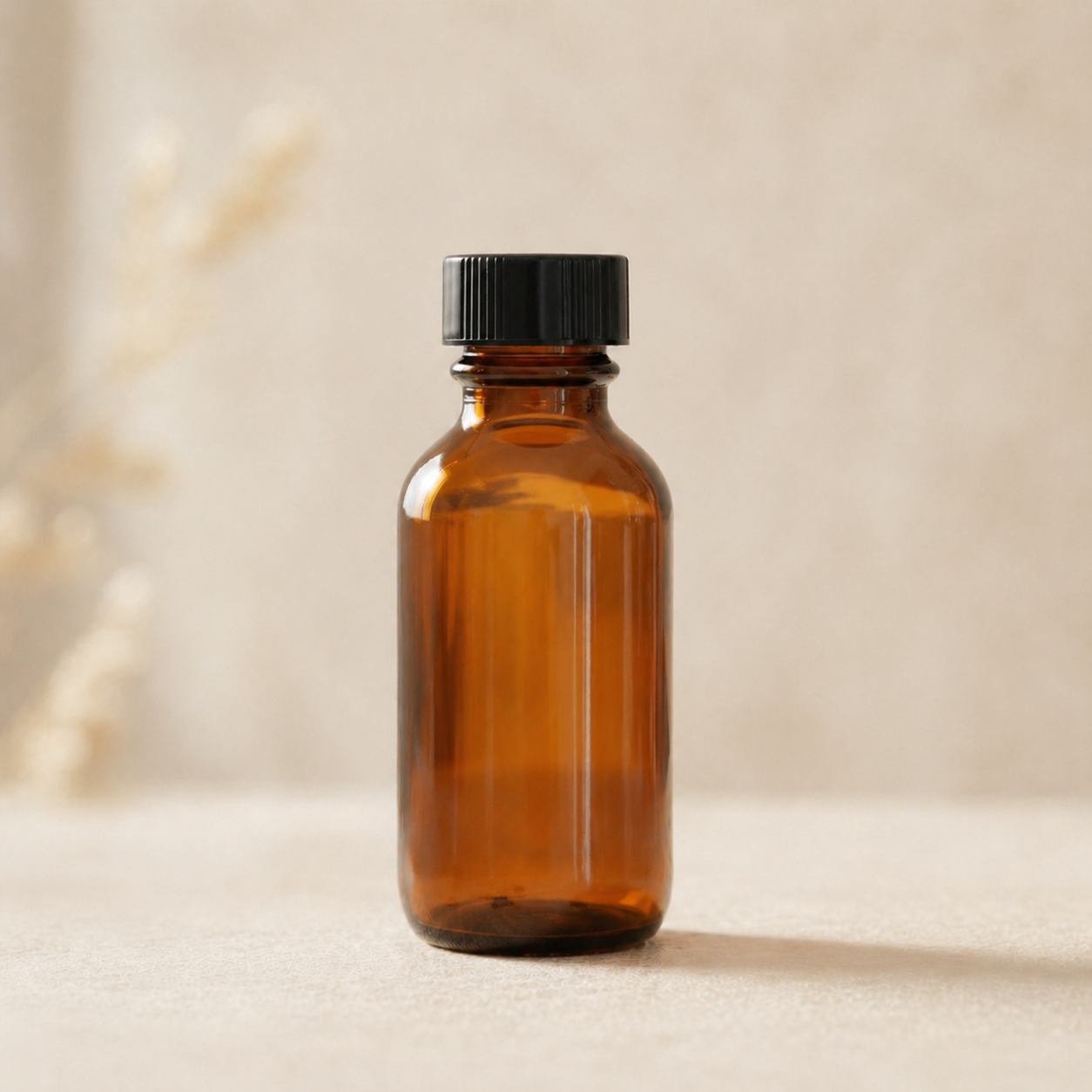 2oz Amber Glass Bottle with Cap