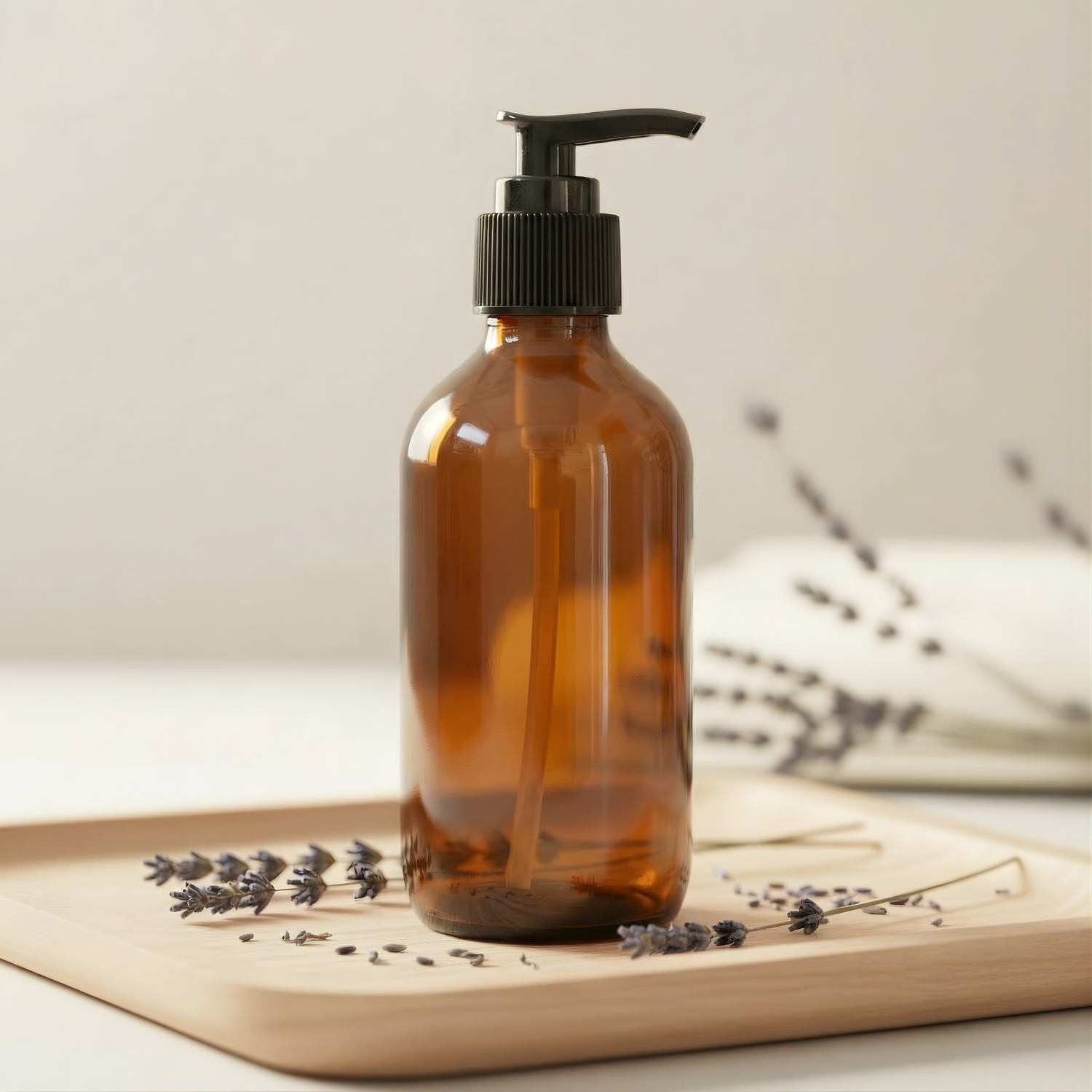 4oz Amber Glass Pump Bottle