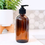 8oz Amber Glass Lotion Bottle image 0