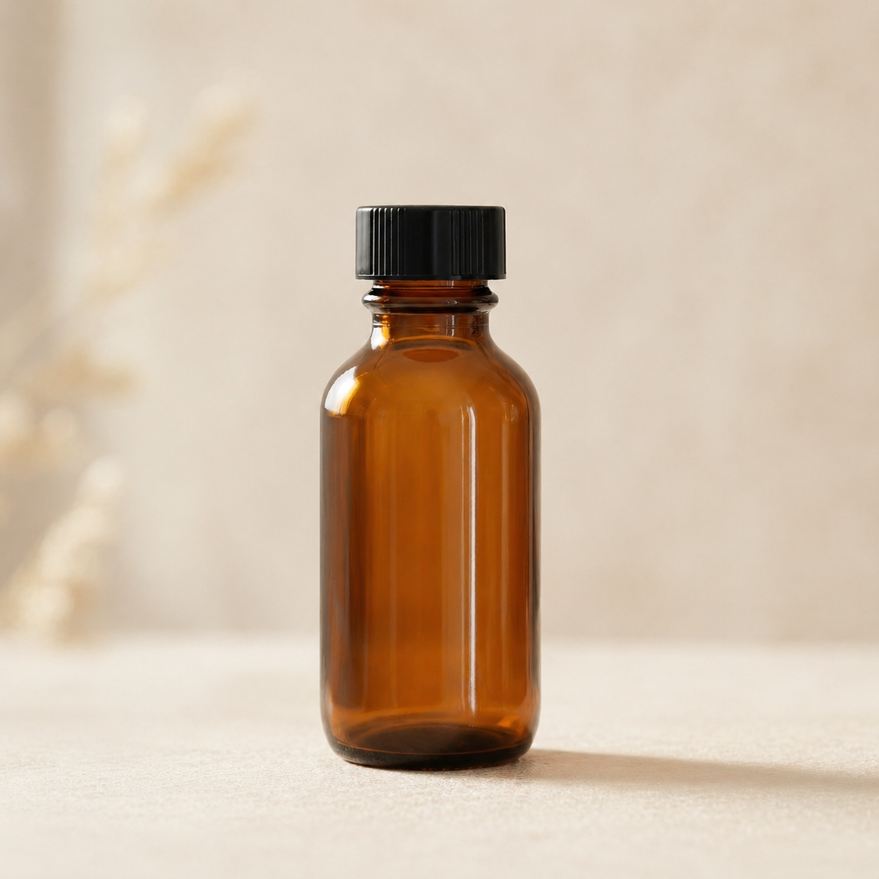 1oz Amber Glass Bottle with Cap