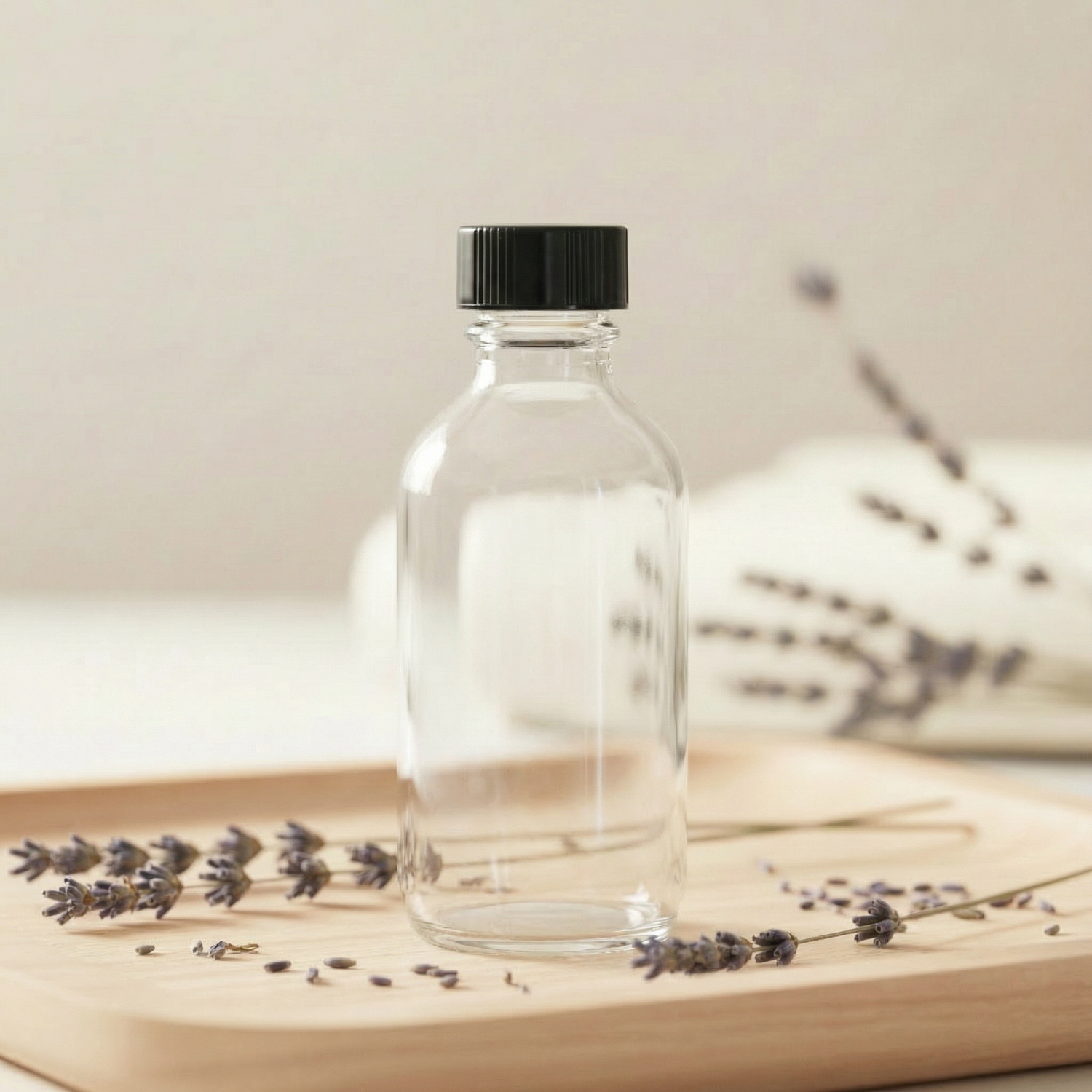 2oz Clear Glass Bottle With Cap