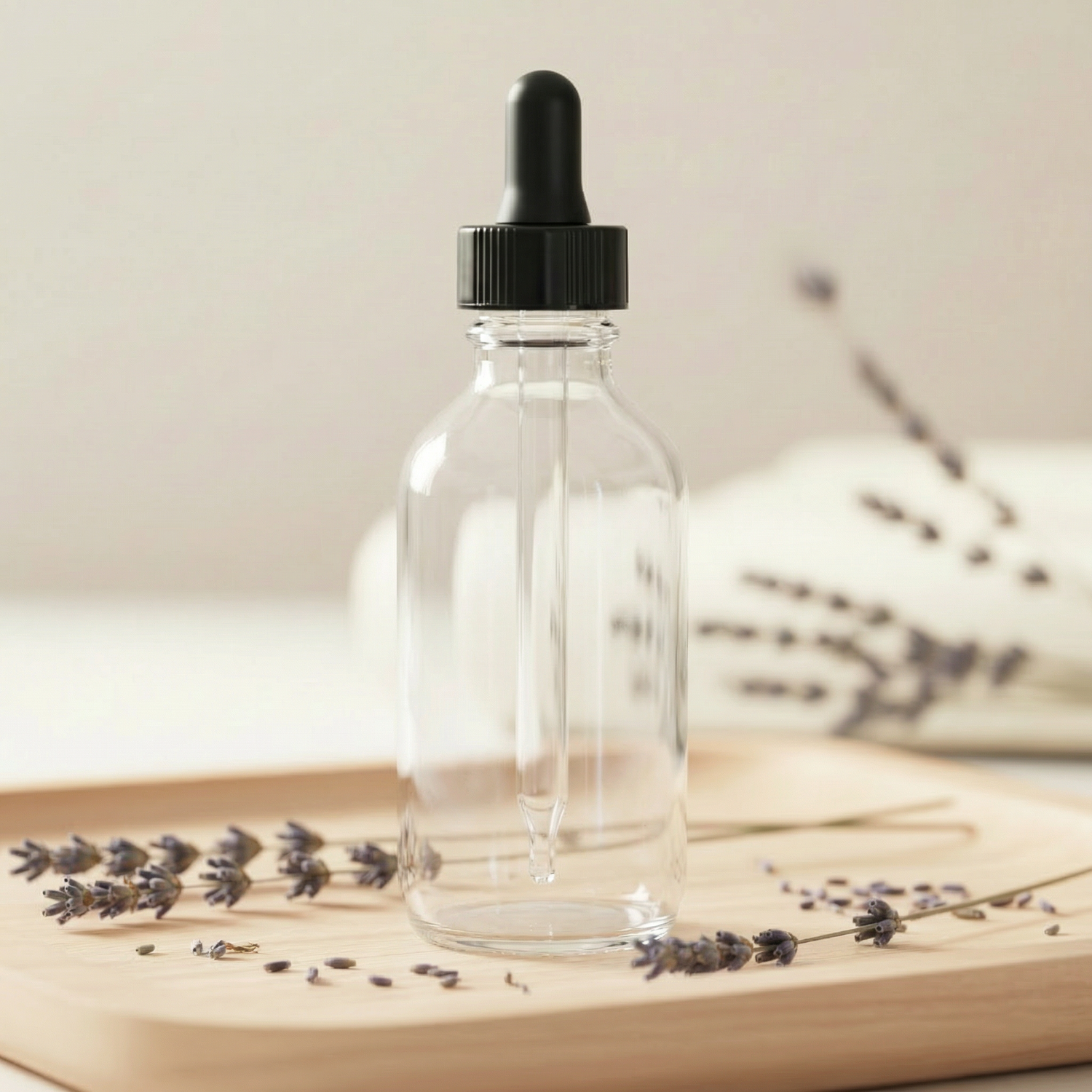 2oz Clear Glass Dropper Bottle