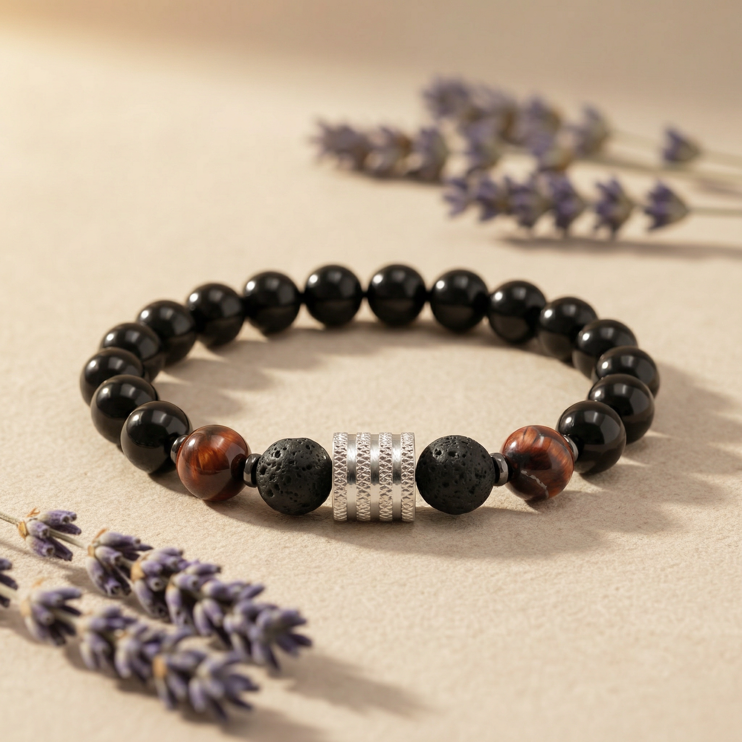 Obsidian + Tiger's Eye Diffuser Bracelet