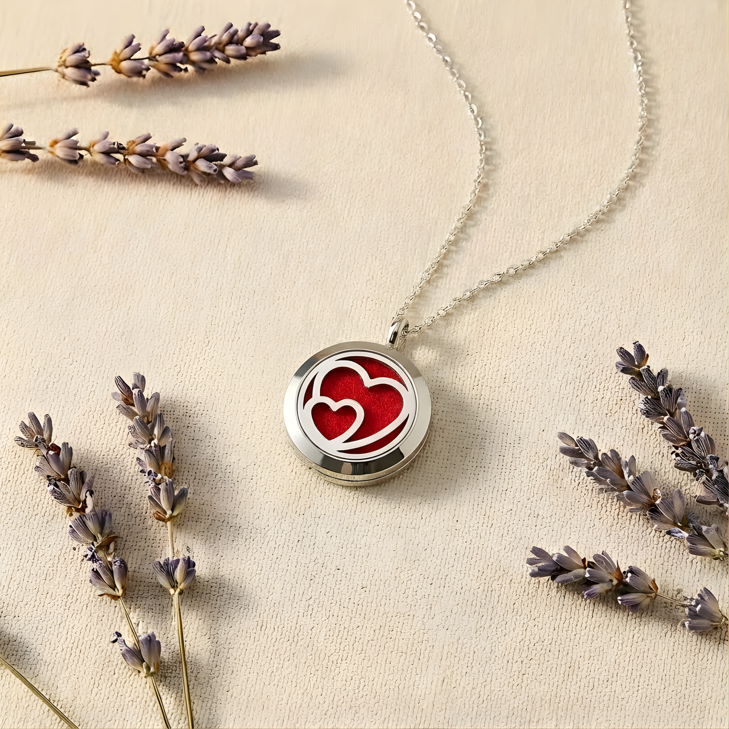 Hearts Aromatherapy Necklace - Mini