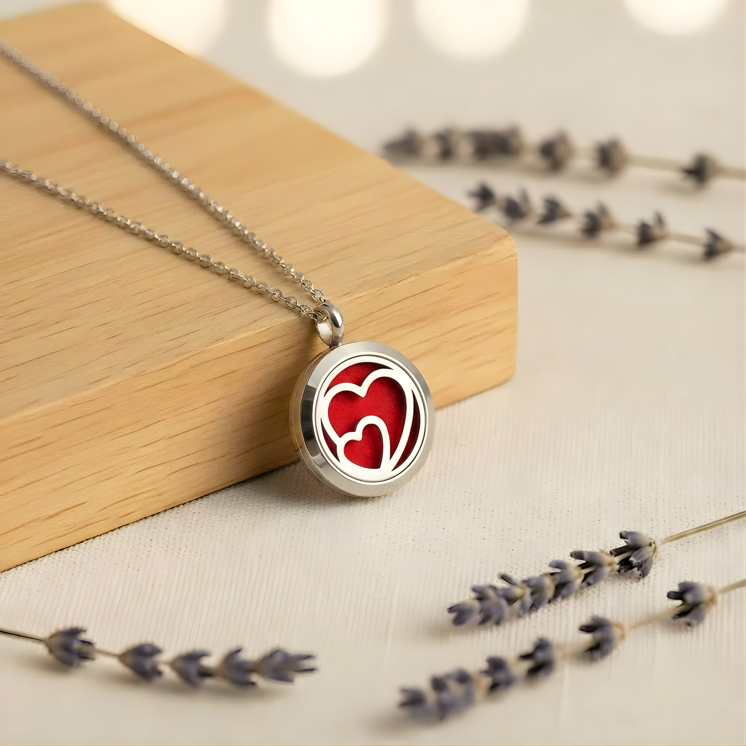 Hearts Aromatherapy Necklace - Mini