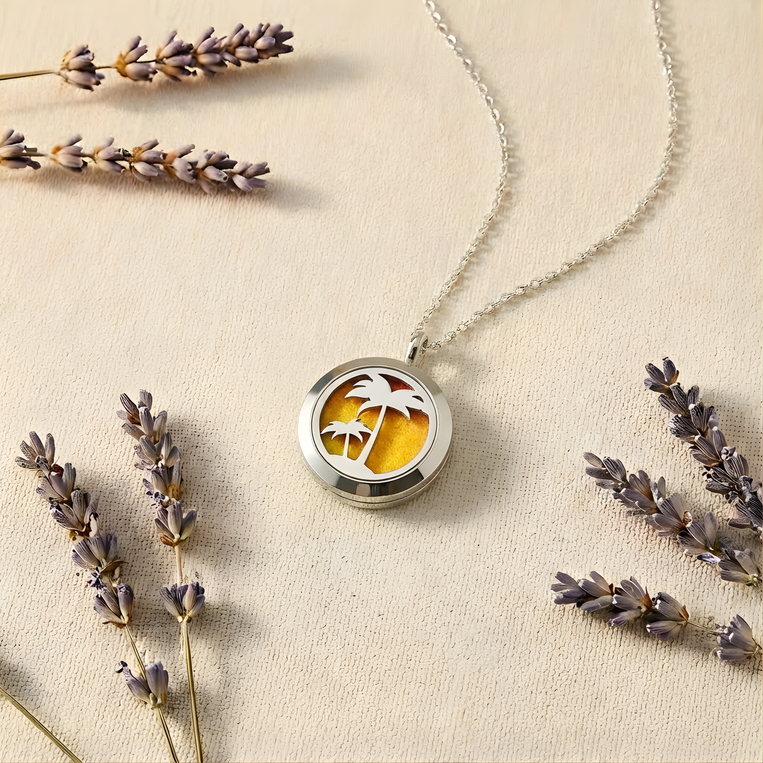 Palm Tree Aromatherapy Necklace - Mini
