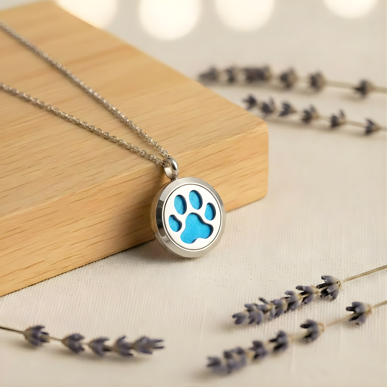Paw Print Aromatherapy Necklace - Mini