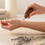 Amber roller bottle being used