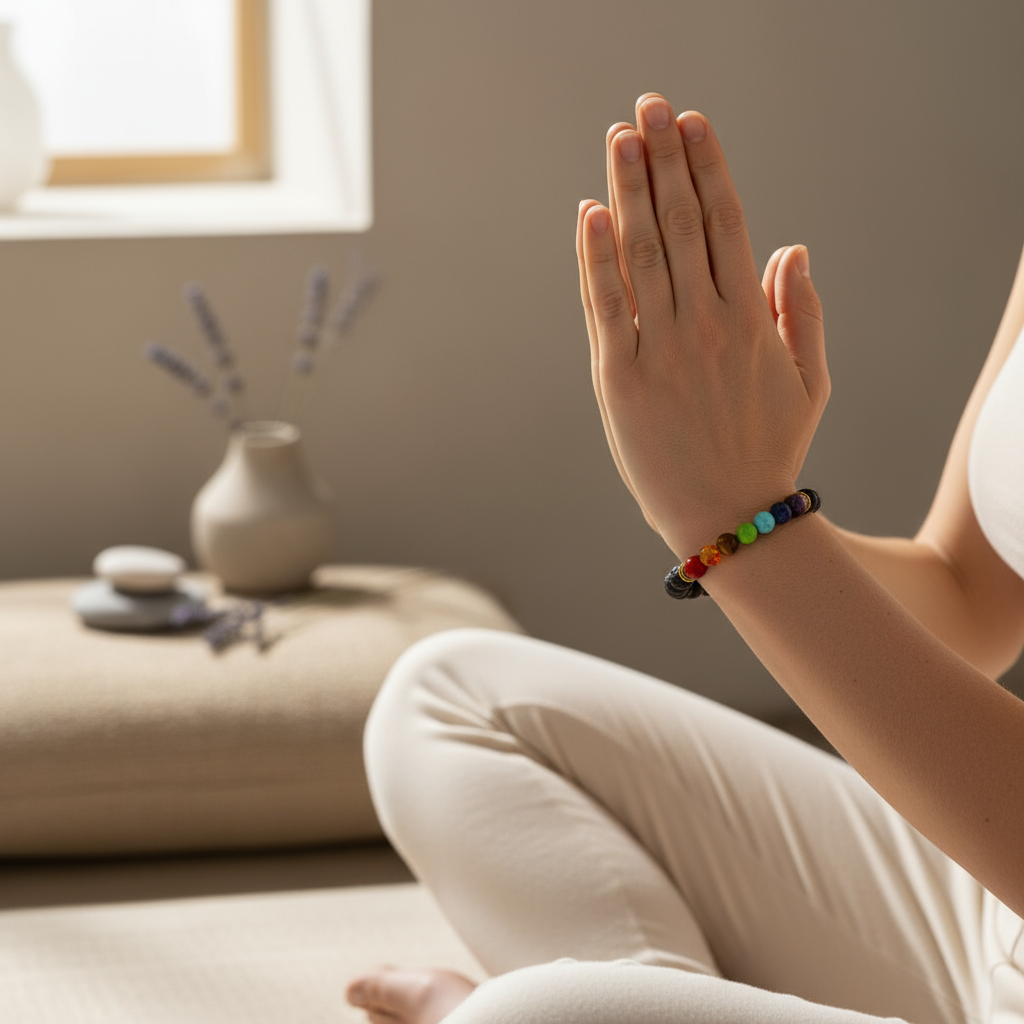 Chakra Bracelet During Meditation