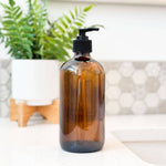 16oz Amber Glass Lotion Bottle image 0