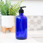 16oz Cobalt Glass Lotion Bottle image 0
